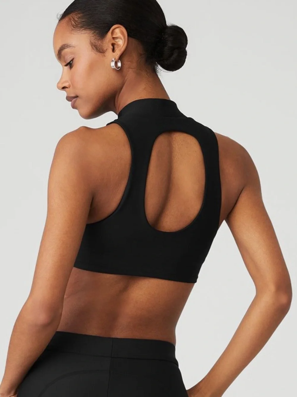 Alo Yoga Airlift Fuse Tank Top Black size S Open Back Crop